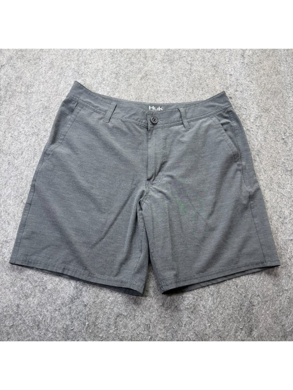 Huk Hybrid Shorts Men 30 Dark Gray 7" Stretch Performance b058